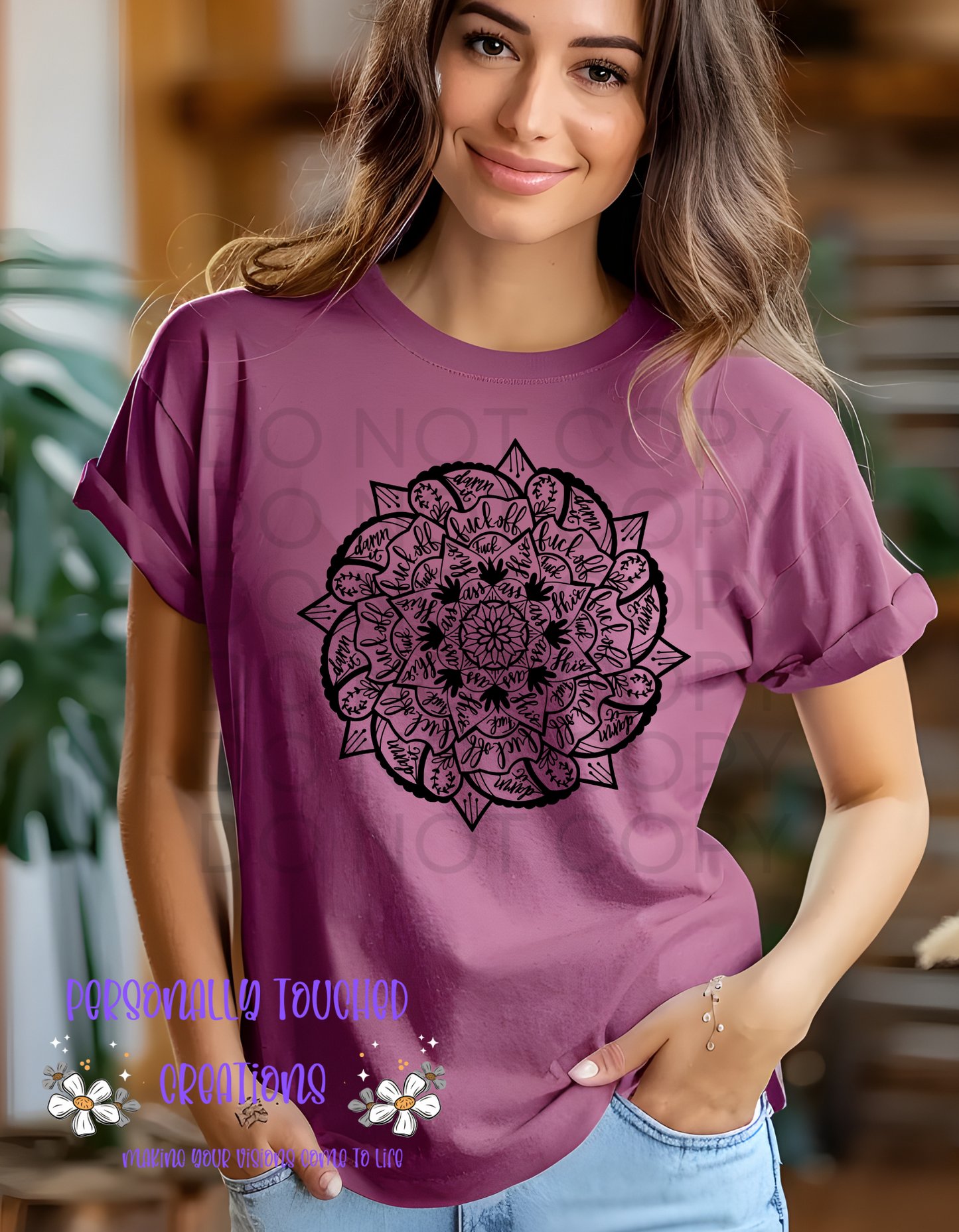 Curse Word Mandala (white image)