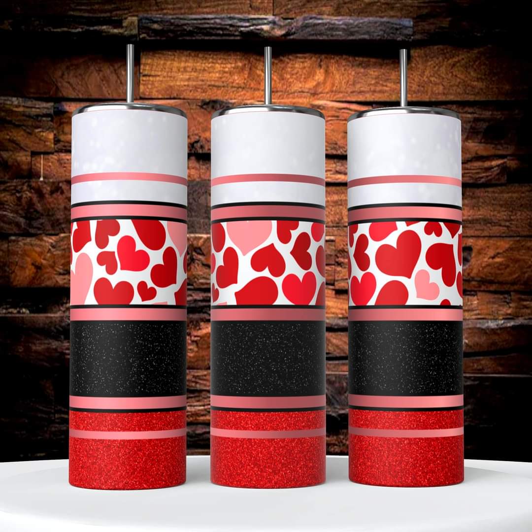 Red and Pink Hearts 20oz Tumbler