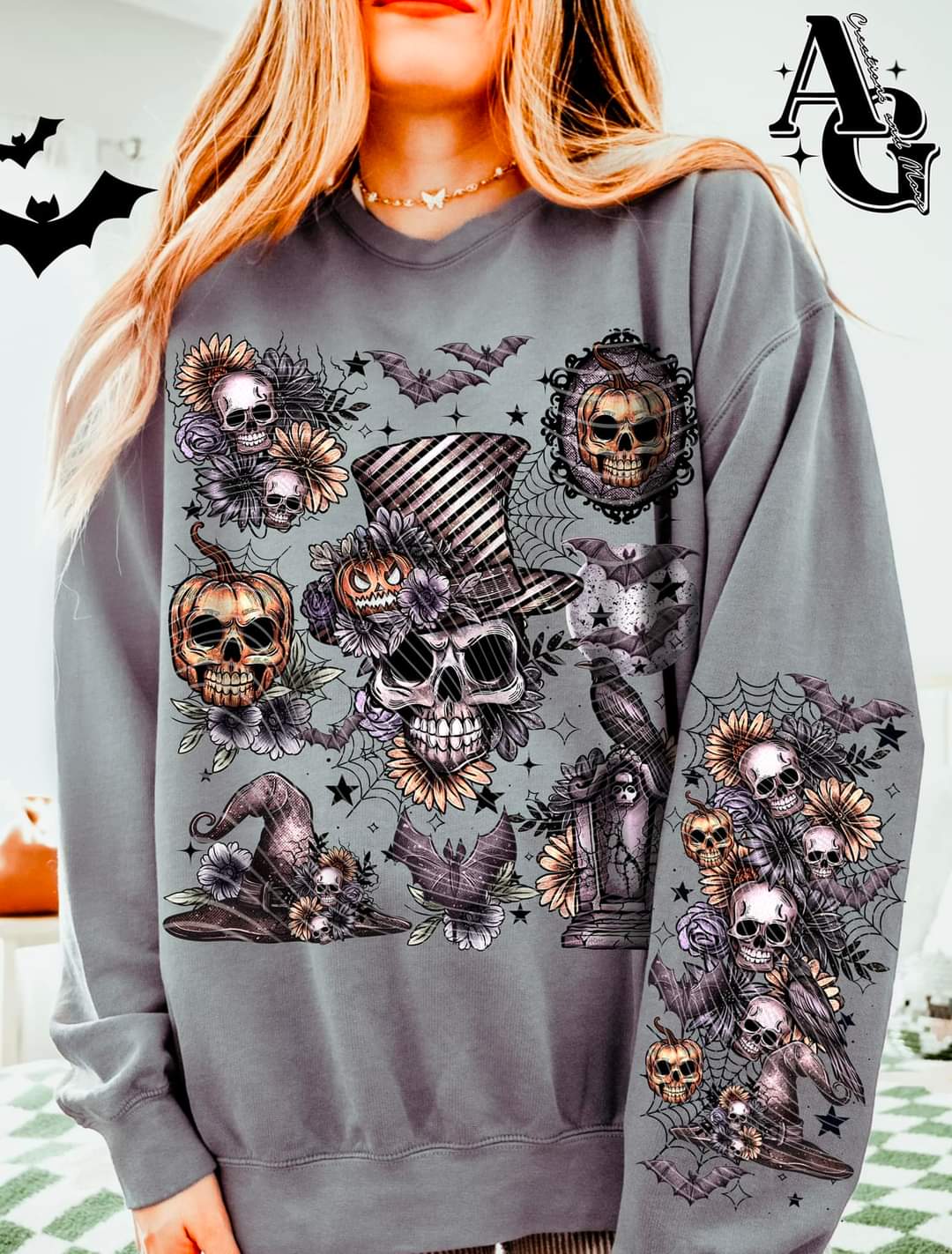 Skull Halloween w/sleeve