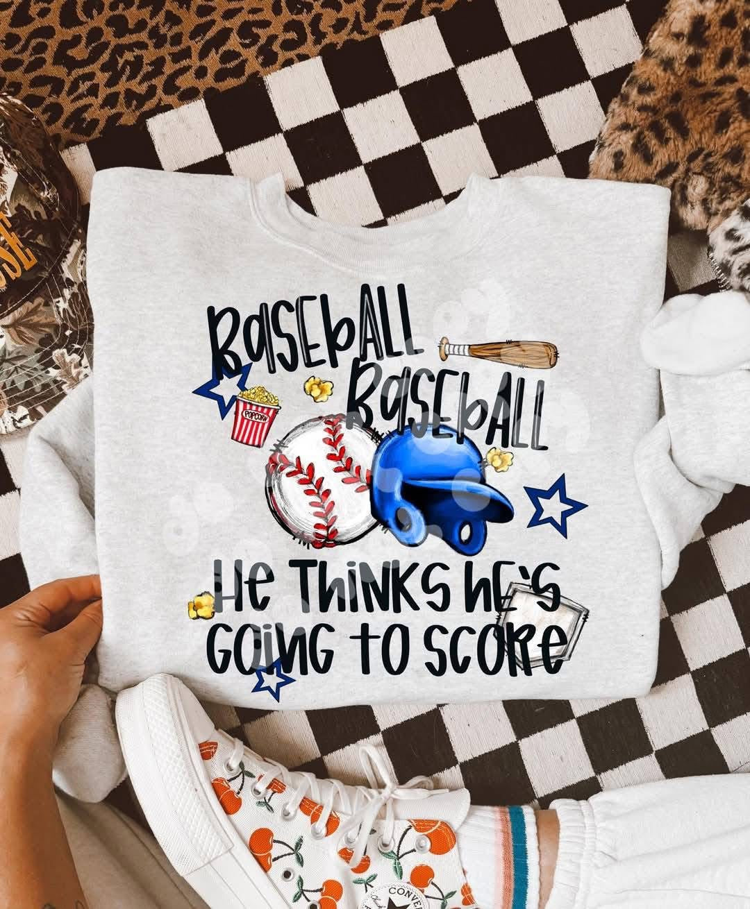 BASEBALL BASEBALL HE THINKS HES GOING TO SCORE