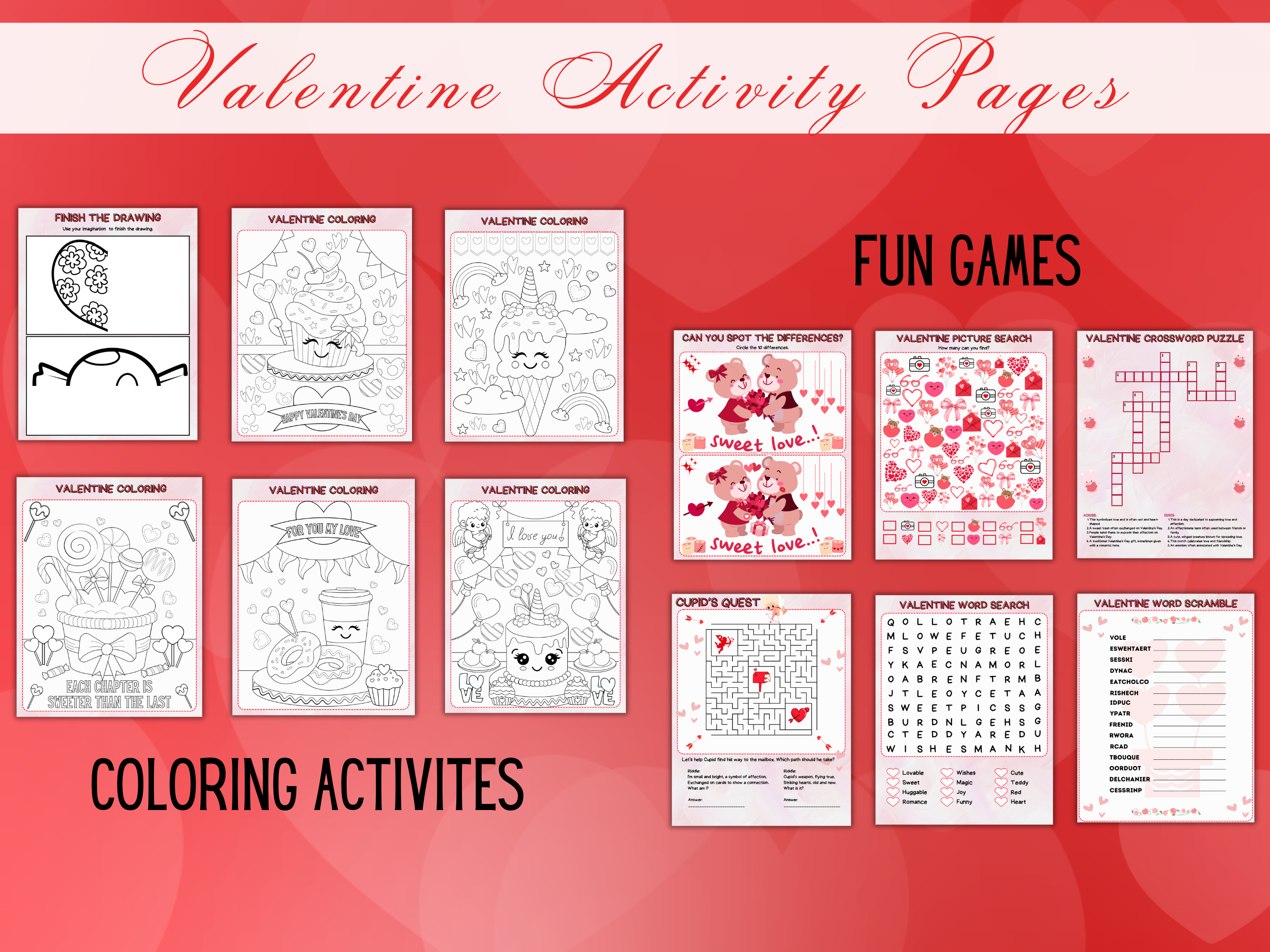 Valentine Activity Pages