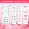 Valentine Cards to be Colored