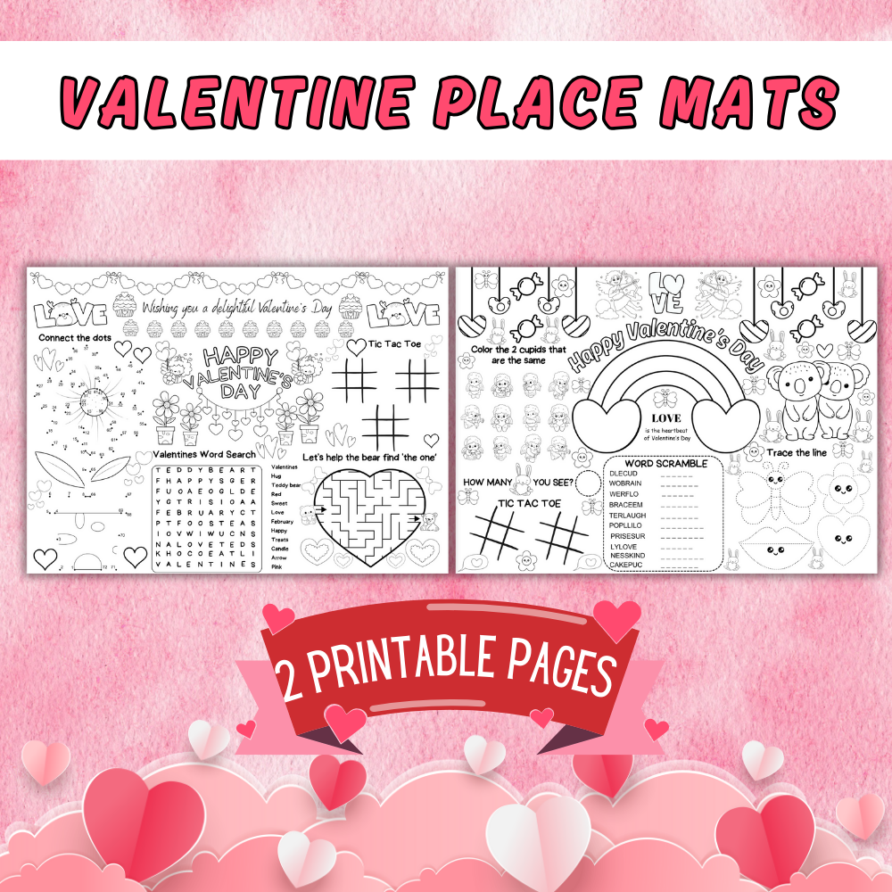 Valentine Activity Placemats