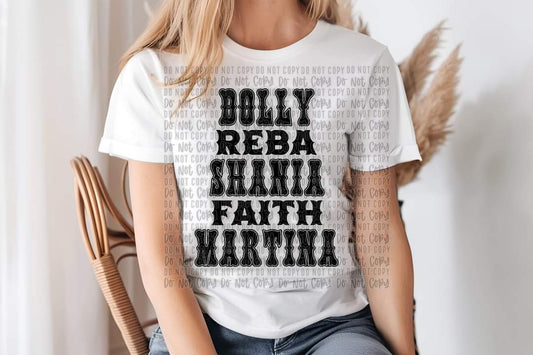 Dolly, Reba, Shania, Faith, Martina