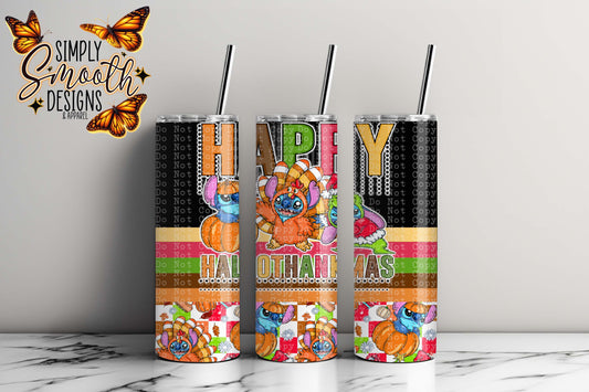 Happy Hallowthanksmas Stitch 20oz Tumbler